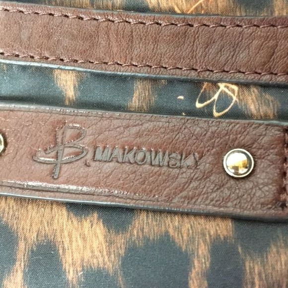 b. Makowsky Chocolate Brown Soft Leather Shoulder Bag Purse - Picture 15 of 16